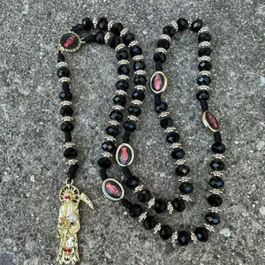 Holy Death's Necklace - Rosary Style Fashion Costume Jewelry for Edgy Spirituality
