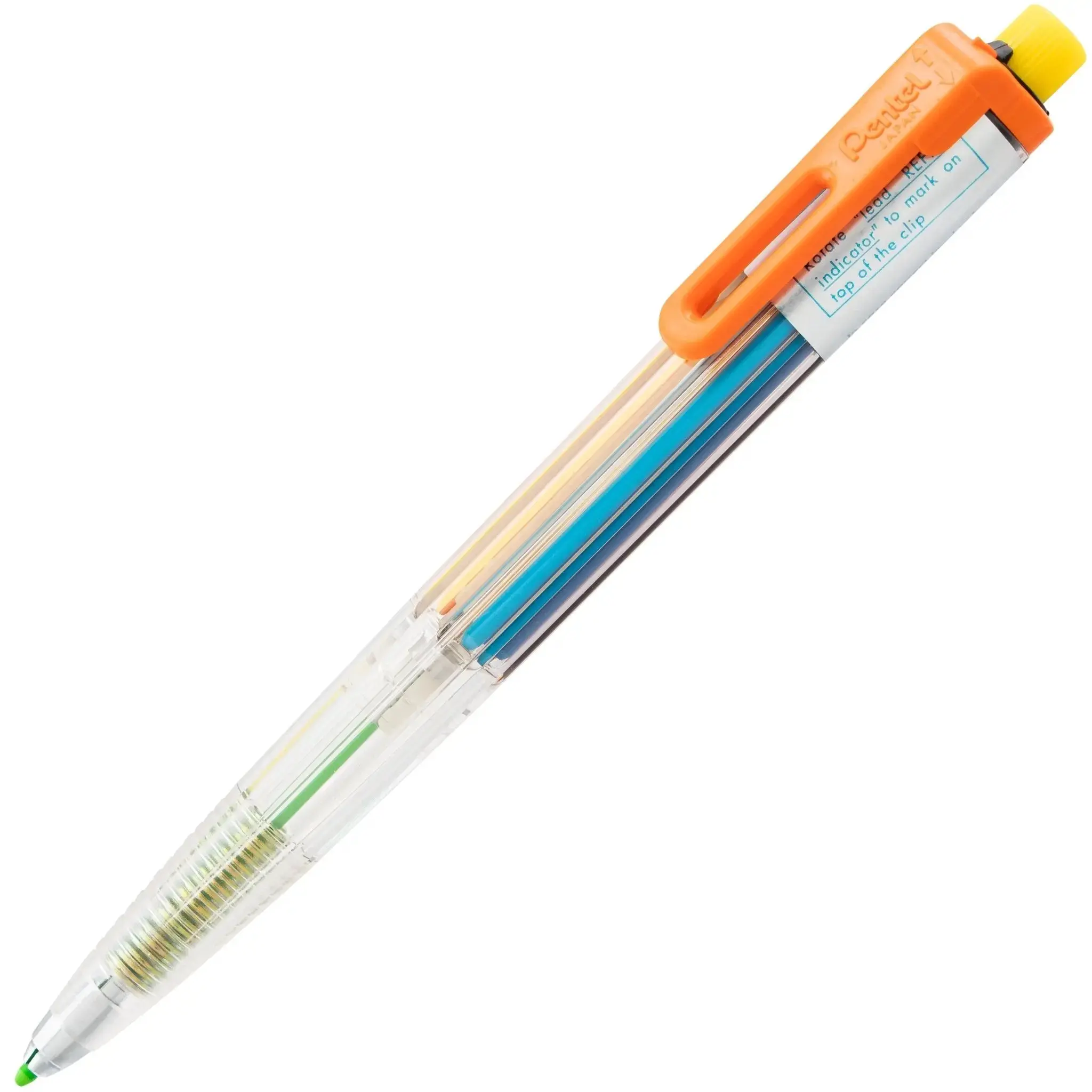 Pentel Arts Series 8-Color Mechanical Pencil, Assorted Accent Clip Colors, 1 Pencil, Colored Pens Set, Colorful Marker Alternative, Rainbow Pens for Highlighting, Office Stationery Writing Tool