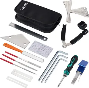 LEKATO 25Pcs Guitar Tool Kit, Guitar Repair Kit, Guitar Maintenance Kit, Guitar String Winder, Hex Wrenches, String Action Ruler for Acoustic Guitar Electric Guitar Ukulele