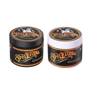 STYLEJIANG Strong Hold Pomade 4oz – Water-Soluble, Long-Lasting Shine, Fresh Scent, Ideal for Curly, Thick, & Stubborn Hair – Men’s Hair Care