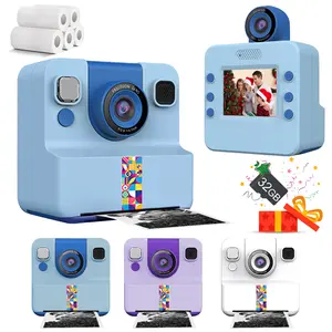 Kids Camera Instant Print,The Perfect Gift for Little Photographers: Kids Instant Print Digital Camera Toy with Printer | Features 2.4" LCD Screen, 180° Rotatable Selfie Lens for 1080P HD Video & 16X Zoom | Creative & Birthday/Christmas Gift