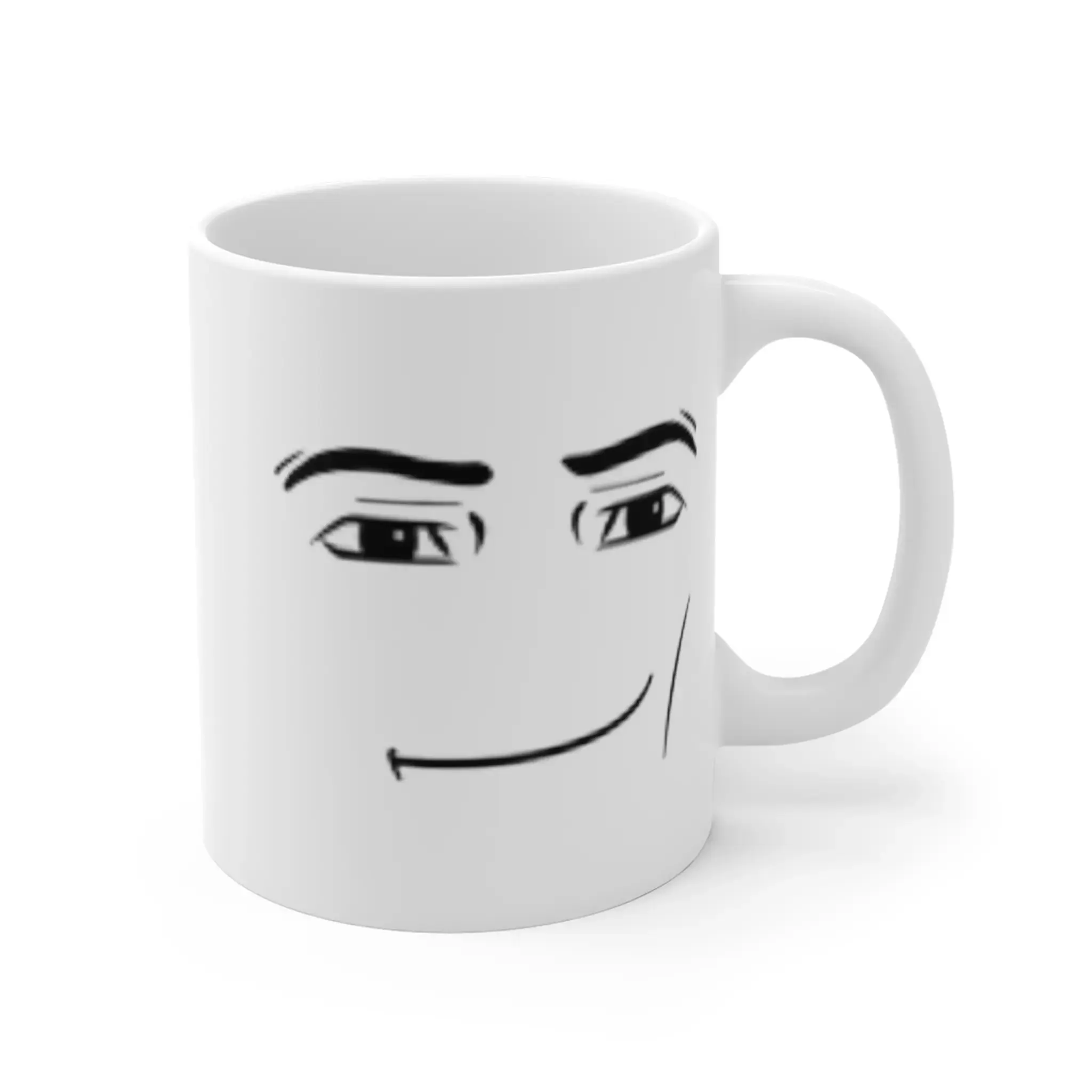 Roblox Man Face Mug 11oz, Double Sided, White Ceramic Mug, Roblox funny, Coffee Mug, Gamer Cup, Meme Mug
