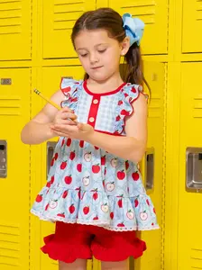 School Bell Apples Ruffle Outfit