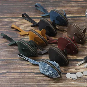 Leather coin purse, multifunctional key bag, accessory storage bag, mouse cartoon small wallet