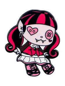 Cute Gothic Vampire Enamel Pin Brooch, Durable Metal Pins, Durable Metal Badge for Bags Jackets Hats, Halloween Party Gift, All Seasons Wear