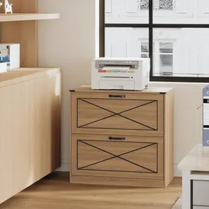 Vabches Farmhouse File Cabinet with 2 Drawers, Lateral Filing Cabinet Office File Cabinet with File Drawers, Wood Rustic Storage Cabinet File Organizer for Home Office, Living Room