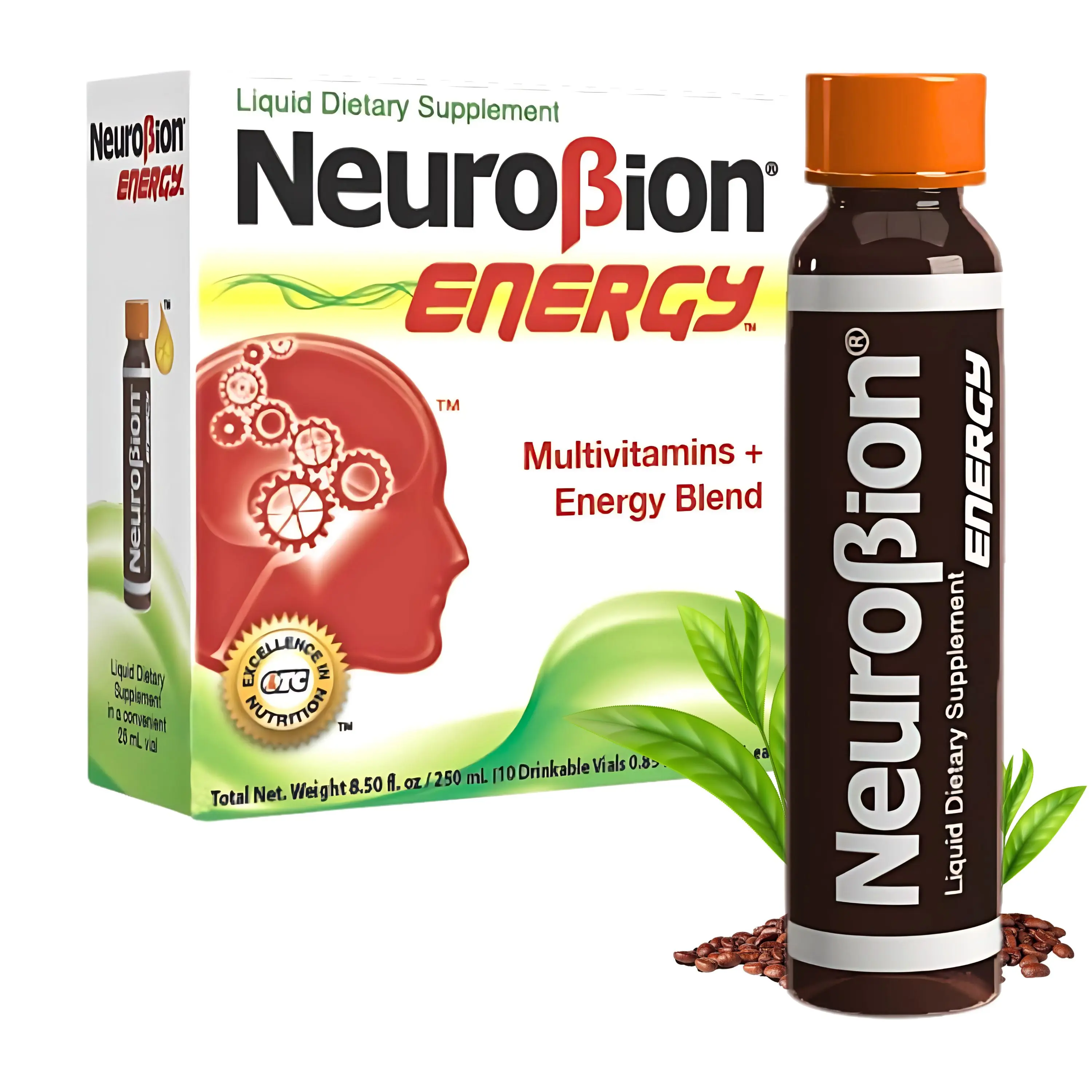 Neurobion Energy Liquid Multivitamin Dietary Supplement with Nutrient Blend, Daily Energy Supplement (10 Vials x 250 ml)