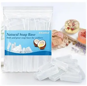 Soap Base Natural - Clear Glycerin Base for Soap Making Melt and Pour Organic Glicerina para Hacer Jabones Foaming Additives Odorless Good Cleaning Ability Soap Making Supplies