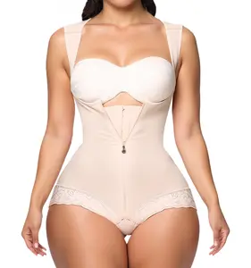 Fajas Colombianas Moldeadoras Shapewear Tummy Control Full Body Shaper Compression Shaping,Adjustable Shoulder Strap Beige