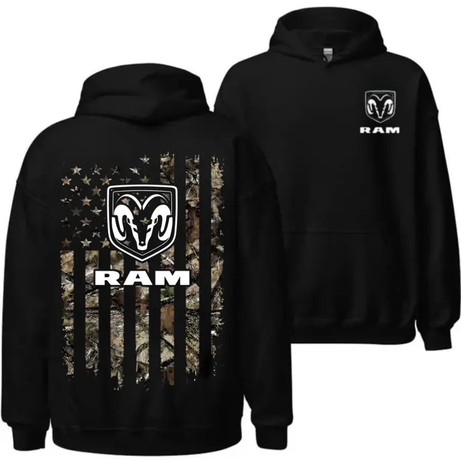 Ram Camo Flag Truck Hoodie, Vintage Hoodie Trucks Ram, Gift For Him, Cozy, Soft Cotton, Men's Apparel