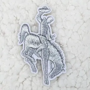 Silver Metallic Rodeo Cowboy HAT/POCKET Patch
