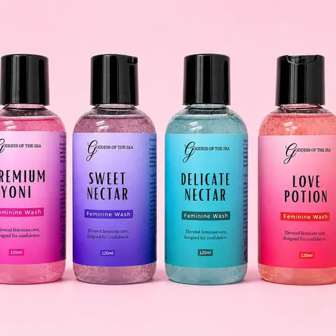 4oz Feminine Wash Variety Pack, Premium Yoni, Sweet Nectar, Delicate Nectar and Love Potion, 4 fl oz Each, 4 Count