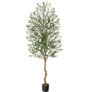 Olive Trees Artificial Indoor, Olive Tree Plants, Faux Olive Tree with Realistic Trunk, Leaves Decor Decorative Fruit Gift