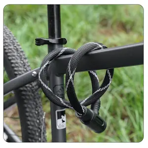 Anti-Theft Nylon-Coated Steel Cable Lock - Portable Cycling Accessory for Mountain & Road Bikes