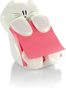 Cat Design Pop-Up Sticky Note Dispenser 3x3 Inch, Cute Desktop Memo Holder for Office & Study
