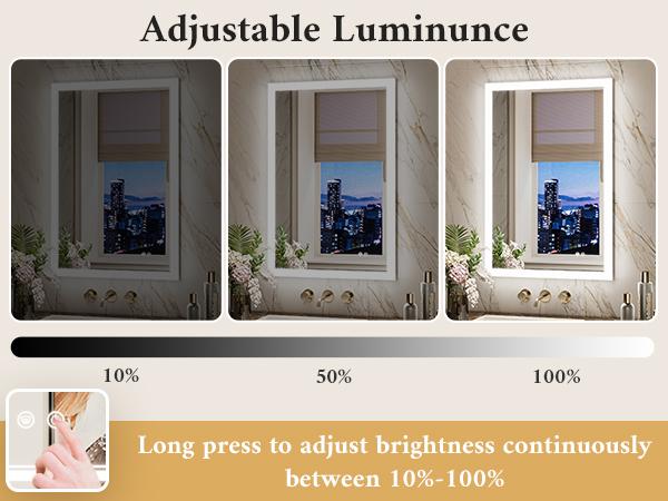 TETOTE LED Mirror with Acrylic Frame, Frontlit & Backlit with Dimmable Brightness and 3 Color Temperatures, Anti-fog & Smart Memory, Easy Mounting