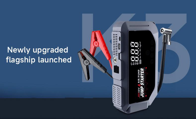 12V Portable Car Jump Starter 2000A Peak Emergency Battery Booster, Multifunction Power Bank with LED Light & Safe Protection, Universal Vehicle Jump Box for Roadside Assistance, Outdoor Camping and Daily Emergencies