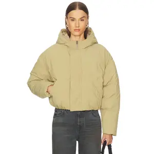 GRLFRND Greer Puffer Jacket in Tan