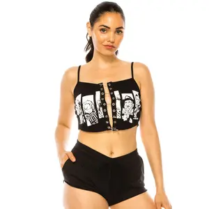 HORROR SAFETY PIN CORSET TOP
