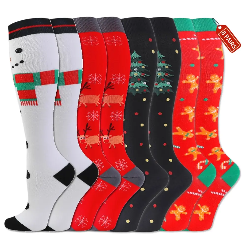 ISUNIE 8 Pairs Compression Socks for Men & Women, Breathable, Lightweight, Supportive & Stay-Up Fit for Running, Training, Workout, Travel & All-Day Comfort ISUNIE 8 Pairs Compression Socks for Men & Women, Breathable, Lightweight, Supportive & Stay-Up Fit for Running, Training, Workout, Travel & All-Day Comfort