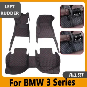 Car floor mats Suitable for BMW 3 Series E46, E36, F30, E30, E91 Touring, E92, PU leather car floor mats, anti slip, wear-resistant and easy to clean, car interior accessories, not sold in the UK