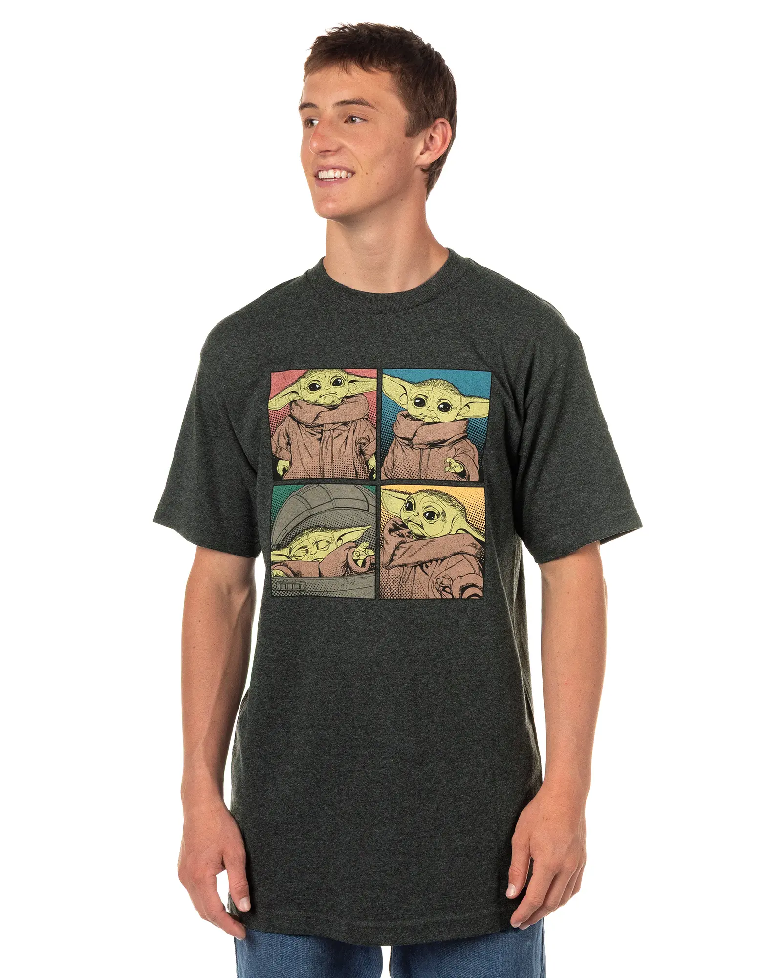 Disney Star Wars The Mandalorian Tall Shirt Men's Grogu Hover Pram Short Sleeve Tee