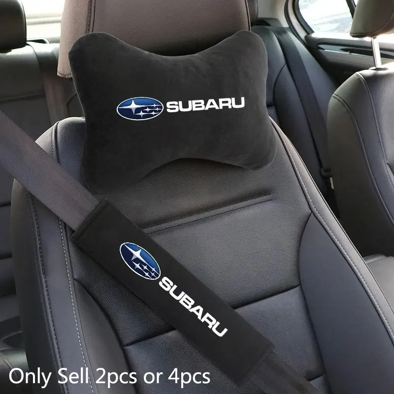 Car Seat Headrest Rest Neck Pillow Cushion Seat Belt Shoulder Pad For Subaru STI WRX Forester Impreza Legacy Outback XV BRZ Tribeca Auto Interior Accessories Automotive