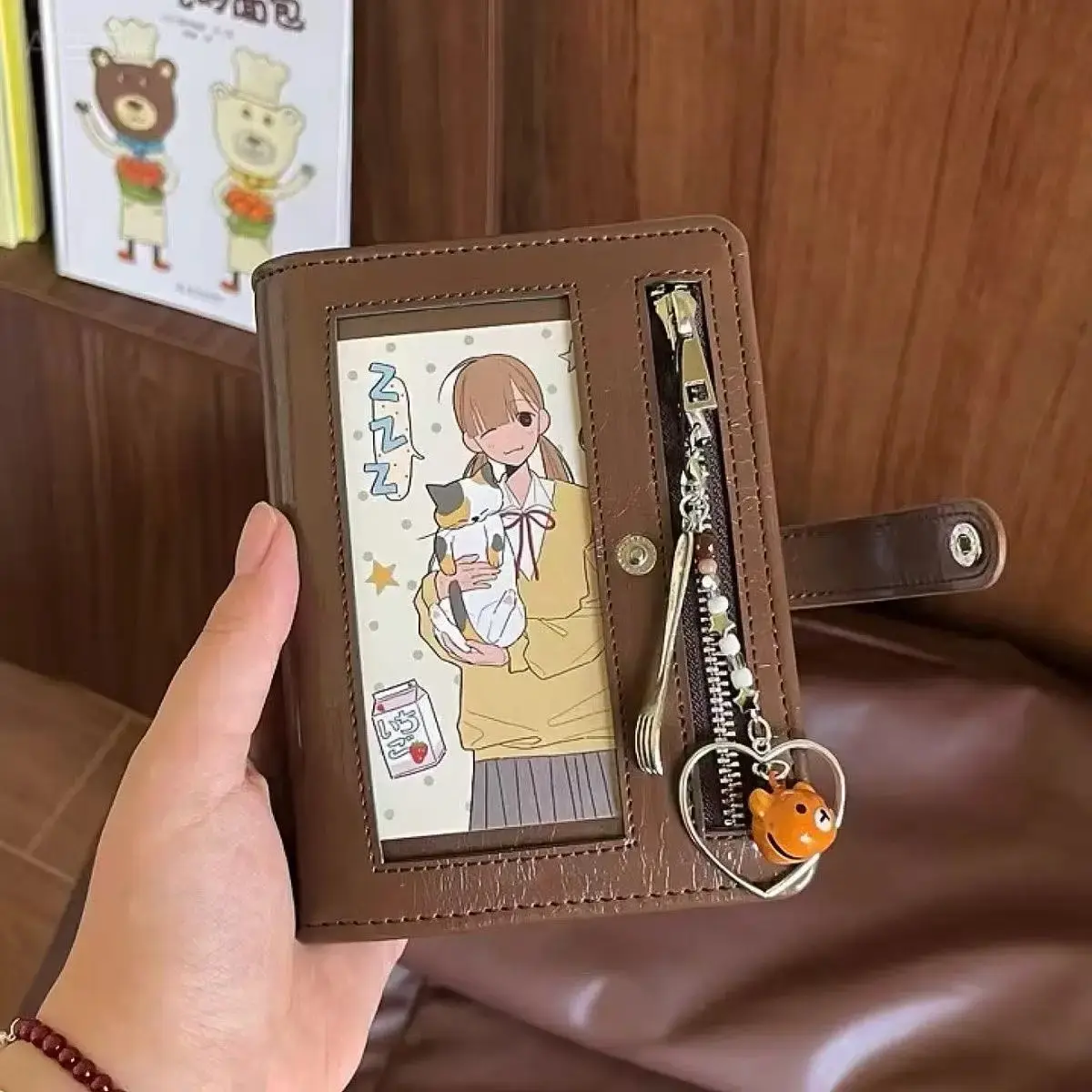 Vintage Brown A7 Compact Loose Leaf Paper Notebook - Unisex Japanese-Korean Style Hand Ledger, Student Pocket Sched, 2026 Cute Organization Gift for Home & Festive Party Supplies