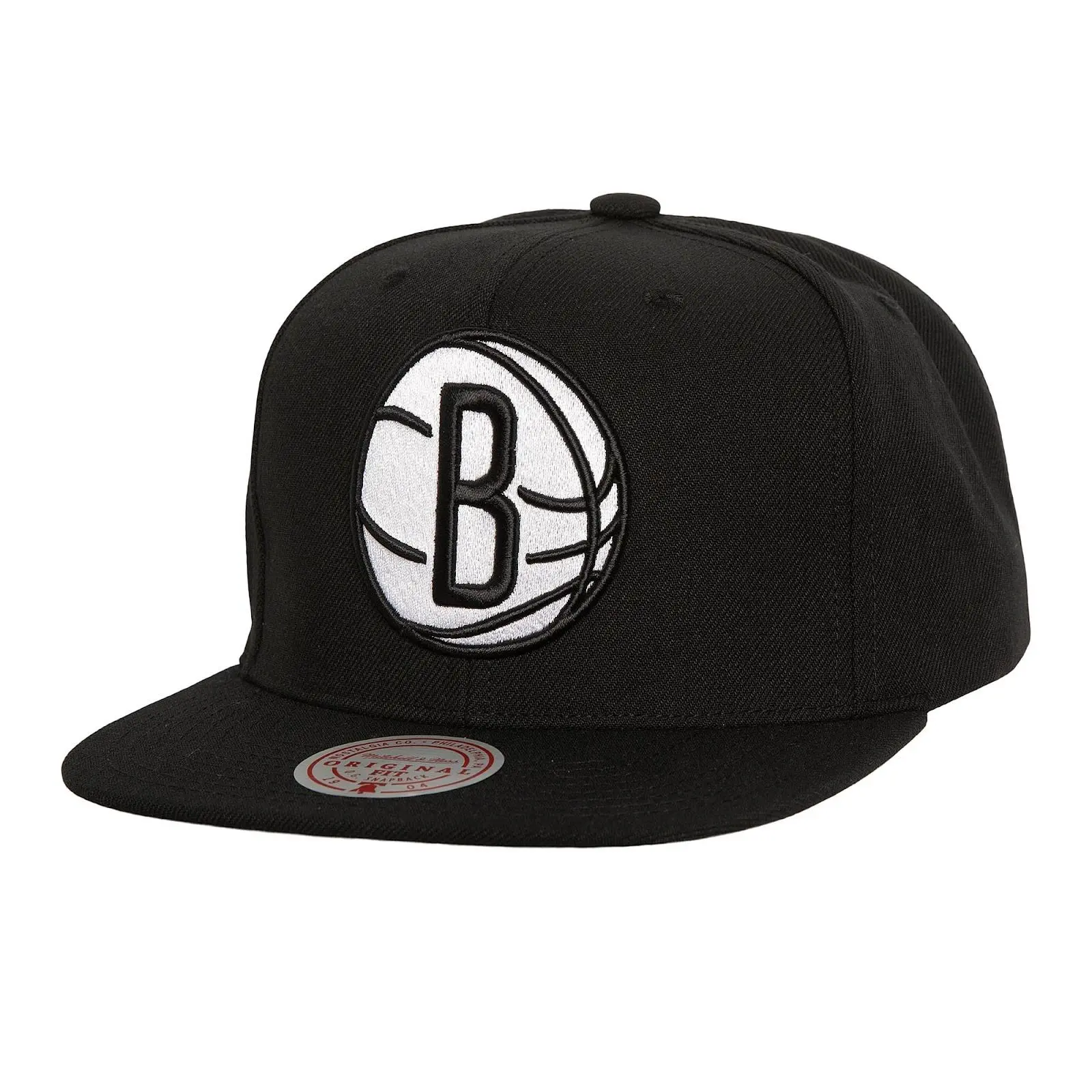 Black/White Brooklyn Nets Evergreen OG Snapback Hat NBA Throwback Cap Adjustable Fan Gear Mitchell & Ness