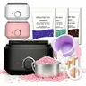 Women's Digital Waxing Kit Set - 500ml Silicone Warmer Pot with Overheat Shut-Off, Multi-Scents Hard Wax Beads, Natural Plant Herbal Formulas, Body Care Accessories for Sensitive Skin Home Salon Hair Removal on Face & Body