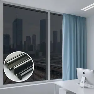 A one-way mirror window film for privacy and sunshade-temperature control adhesive film, PVC material, easy to install, suitable for home, office, restaurant or classroom, anti-glare film