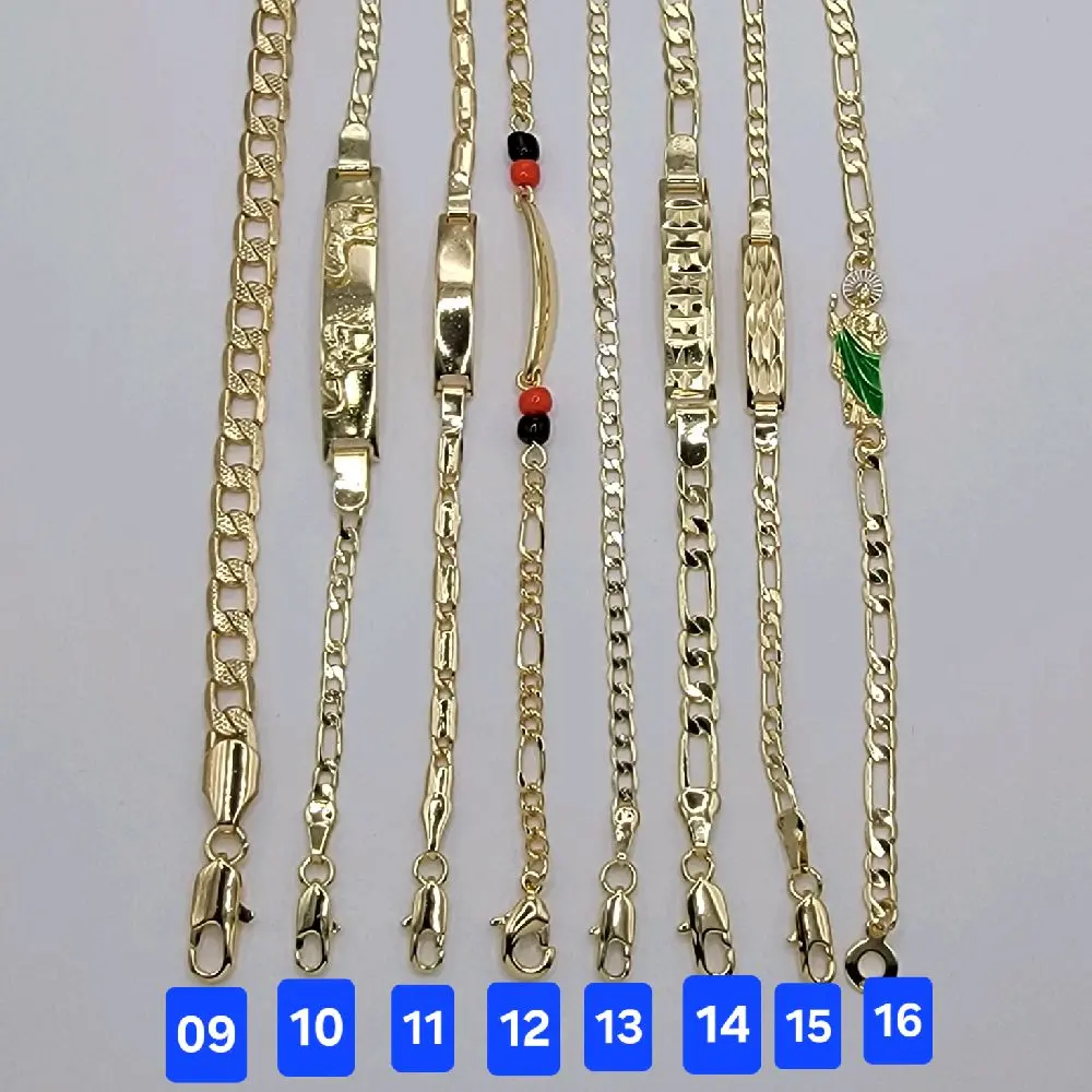 Babys Bracelets, Select style 6 inches long 3mm To 5mm wide Laminated Gold SKU : BB09 to BB16 Laminated Gold.