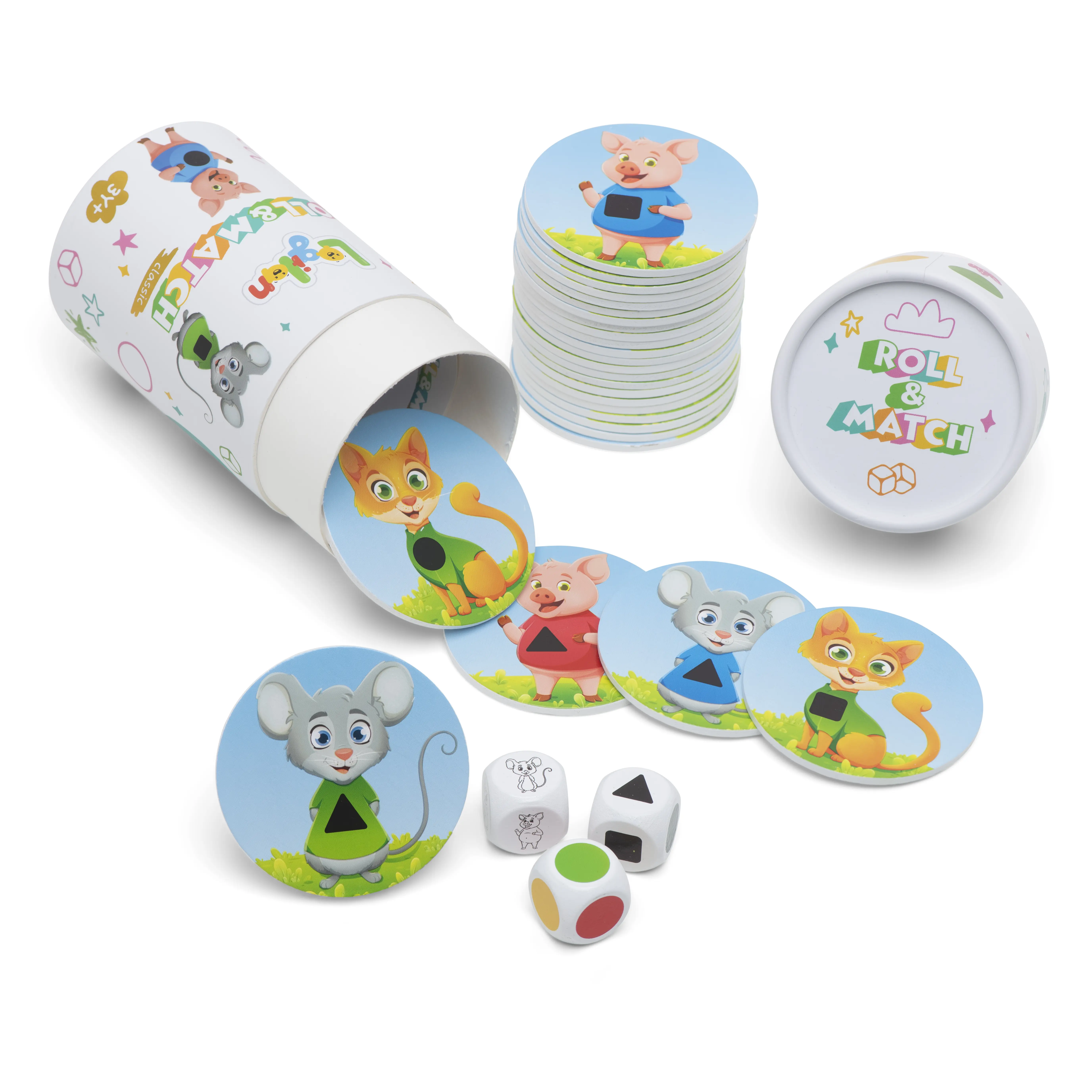 Logilan Roll & Match (Classic) STEM-Aligned Dice Game for Kids Supports Social Emotional Growth & Play-Based Learning Adaptable for Preschool to Early Elementary Family Game Night