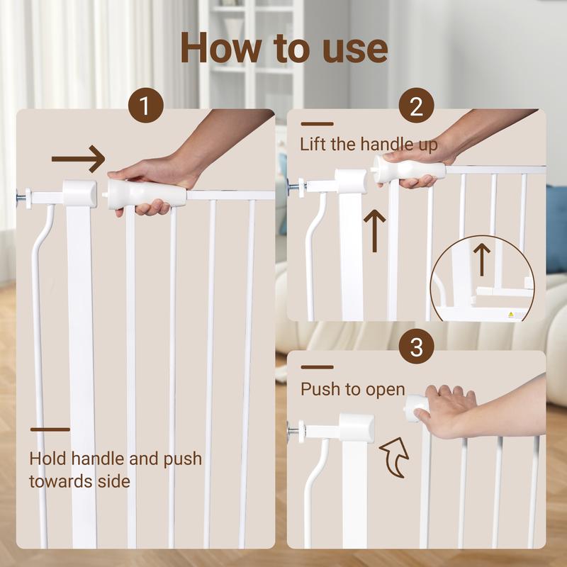 Safety 33" Baby Gate for Doorways & Bottom of Stairs, Pressure Mount Design for Babies, Toddlers & PetsInfant and Pet Safety Gate, Child Barrier for Doorways, Stairs, and Hallways, 29.1-Inch to 33.8-Inch Openings, 30-Inch H.