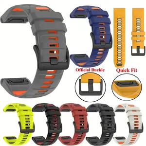Quick Release Silicone Watch Band 26mm 22mm, Smart Watch Straps For Garmin Fenix 8 Pro 47mm 51mm 6X 6 Pro 7X 7 Pro Epix Pro Enduro 2 Instinct 2 2X Easyfit Watch Strap For Fenix 5 5X Plus Tactix 7 Pro VERTIX 2 Breathable Sport Watch Strap