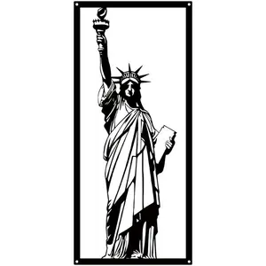 1pc Statue Of Liberty Metal Wall Art, Framed Wall Decor, Neoclassical Style Decoration