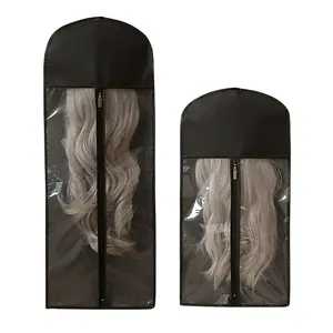 Portable Waterproof Wig Storage Bag Travel Friendly Dustproof Cosplay Hair Display Case with Clear Window