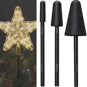 Lightweight Christmas Tree Topper Holder 3Pack, Black Angle Star Tree Topper Stabilizer with Tape, Fits All Clip on Tree Topper