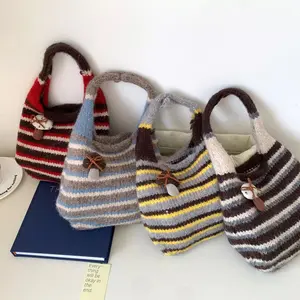 Knitted Striped Handbag