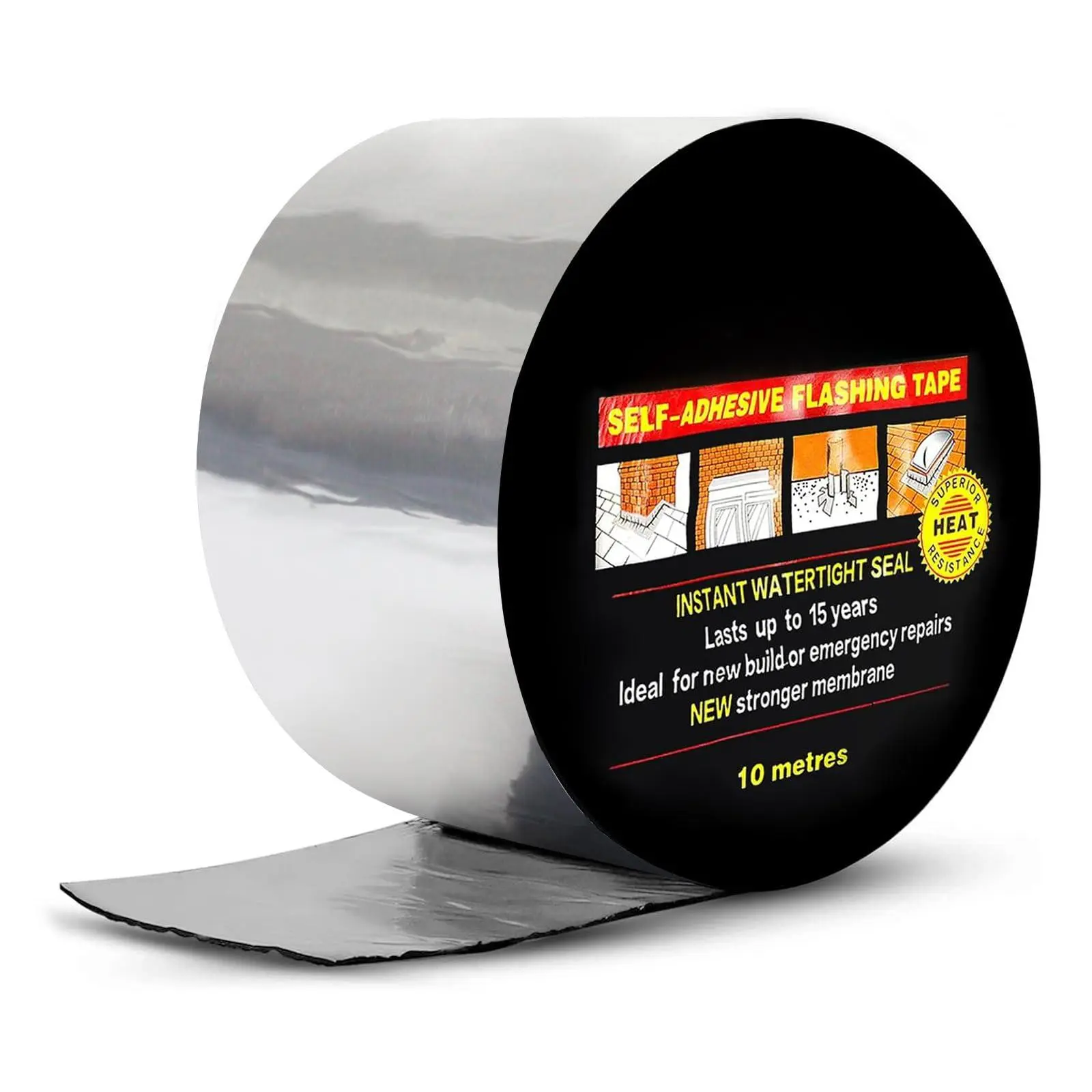 Flashing Roll Tape Membrane  4 inches X 32 Feet Thick Waterproof Patch Seal Self-Adhesive SBS Rubberized Asphalt Deck Seam Joist Leak Sealant for Roof Window Gutter Repair Outdoor