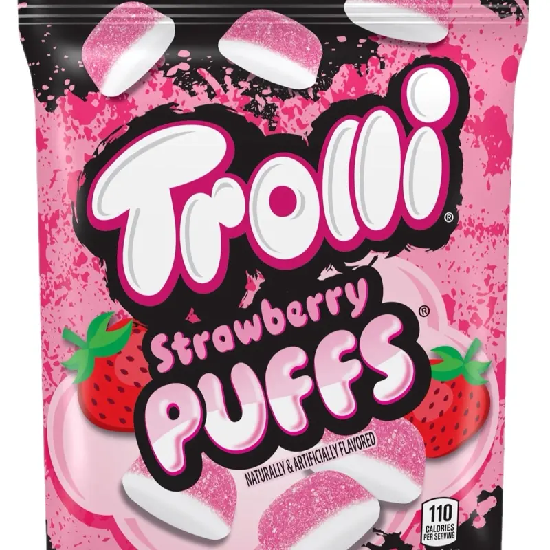 Trolli Strawberry Puffs - Naturally Artificially Flavored Snack with ...