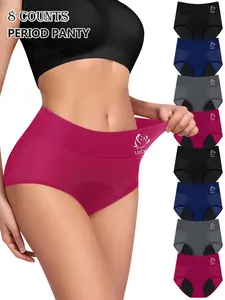 8pcs High-Waisted Leak-Proof Period Panties,Breathable Mesh Design for Summer Comfort,Lightweight Soft Underwear for Women,Monthly Protection & Daily Wear. Womenswear.