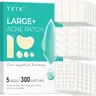 TKTK Large Hydrocolloid Pimple Patches (300 Count, 5 Cut & Customizable Sizes: Strip, Contoured, Dot, 60x20mm XL) - Fragrance-Free, Flexible, Individually Packaged Acne Clearing Products for Face Skin Repair & Self Care Blemish Treatment