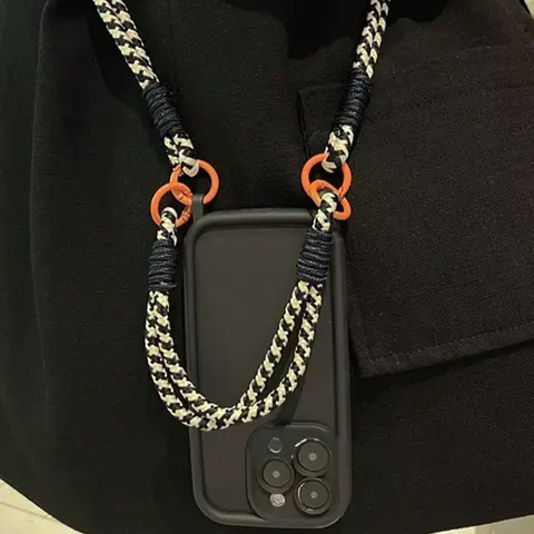 Minimalist Colorblock Adjustable Phone Lanyard, Handmade Braided Phone Strap, Phone Charm, Phone Chain for Women & Men, Fashion Phone Accessories for Daily Use, Cell Phone Charm