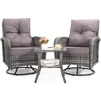 Grey Rattan and Grey Cushion