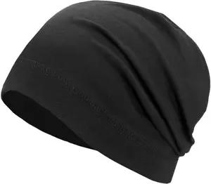 Lightweight Cotton Beanie, Breathable Thin Sleep Hats, Skull Caps for Running Cycling Hiking Fishing