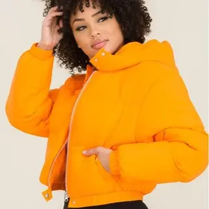 PRISTINE WEAR HOODED CROPPED PUFFER JACKETS