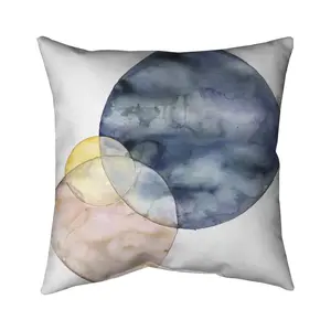 Begin Home Decor 5541-1616-AB98 16 x 16 in. Blue Retro Circles Pillow - Home Decor - Modern Throw Pillow