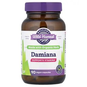 Oregon's Wild Harvest Damiana, 90 Vegan Capsules (375 mg per Capsule) Oregon's Wild Harvest Damiana, 90 Vegan Capsules (375 mg per Capsule)
