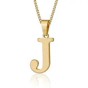 Initial Necklace for Men Women Boys Girls, 18K Gold Plated 26 Letters Pendant Necklace, Personalized Jewelry Gifts